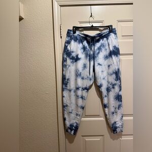 90 Degree Blue and White Tie-Dye Sweatpants